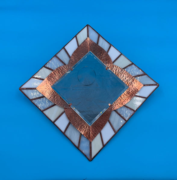Copper and Stained Glass Mirror
