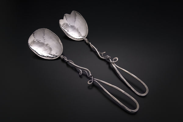 Silver Medium Spoon Salad Set