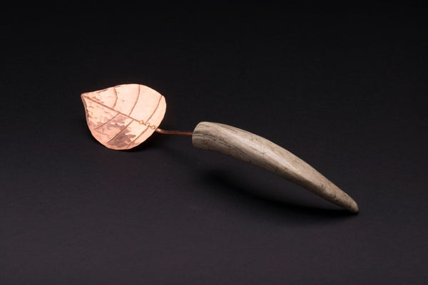 Copper Aspen Leaf Pie Server