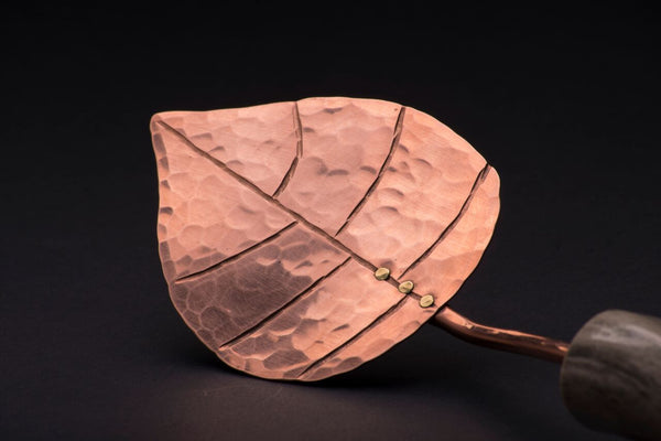 Copper Aspen Leaf Pie Server