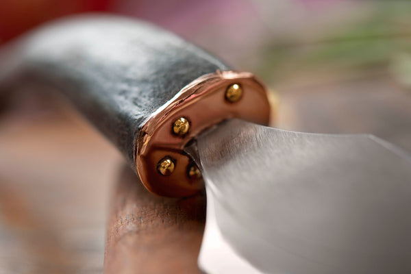 Copper Fuller Cheese Knife with Antler Point