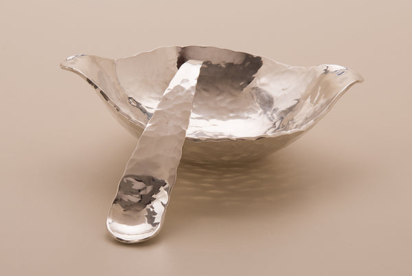 Silver Condiment Bowl & Spoon