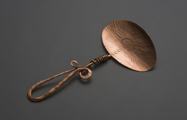 Copper Lotus Flower Asparagus Server