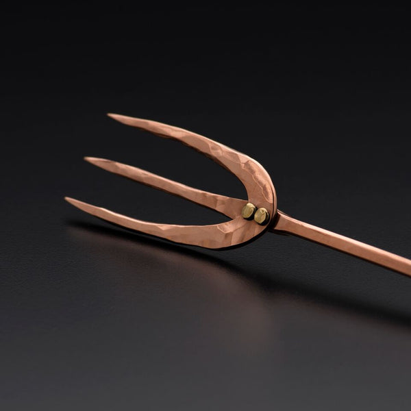 Copper Trident Fork Bar Spoon