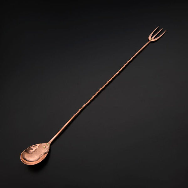 Copper Trident Fork Bar Spoon