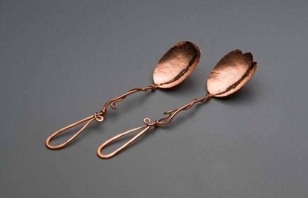 Copper Medium Spoon Salad Set