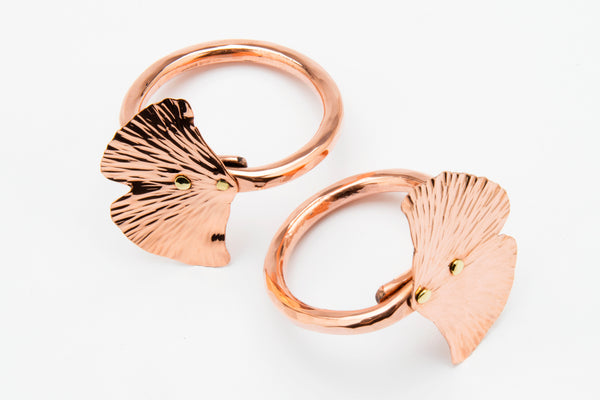 Copper Ginkgo Leaf Napkin Ring