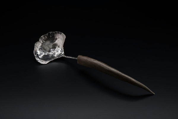 Silver Ginkgo Small Serving Spoon