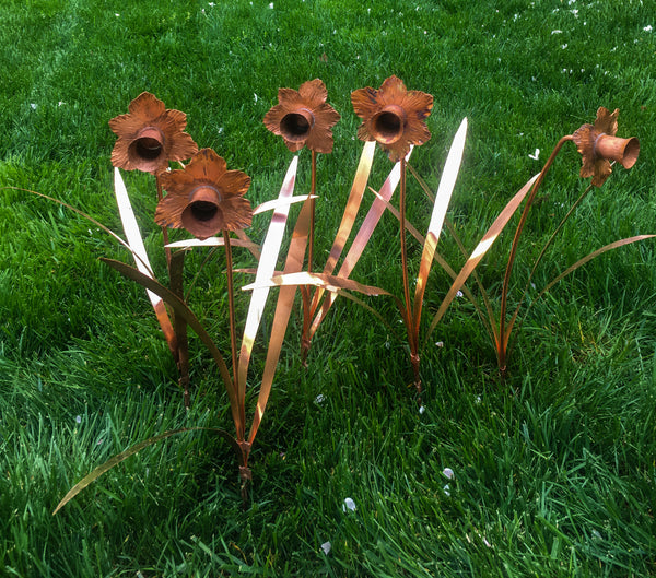 Copper Daffodil Sculpture