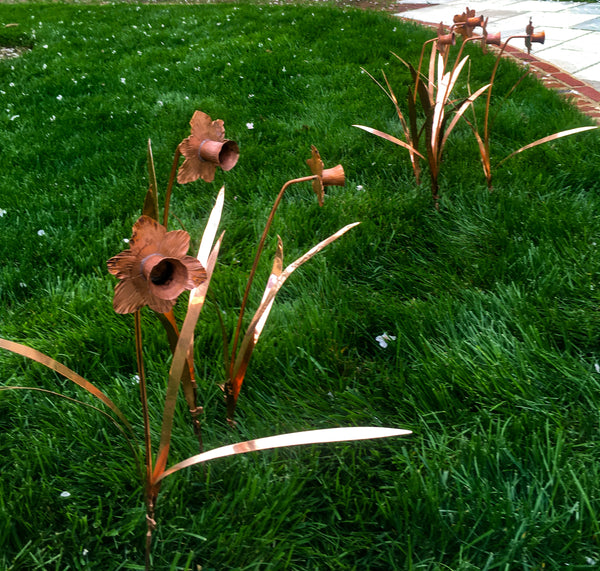 Copper Daffodil Sculpture