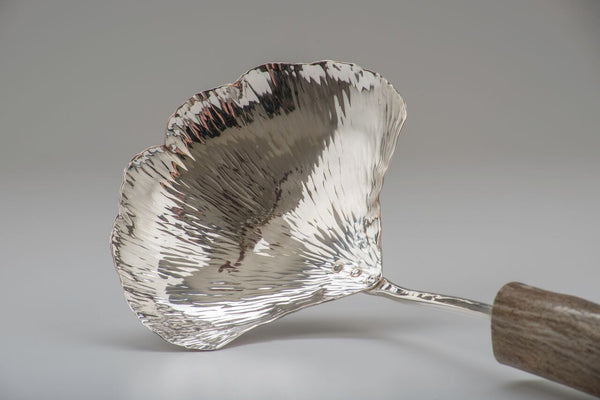 Silver Ginkgo Small Serving Spoon