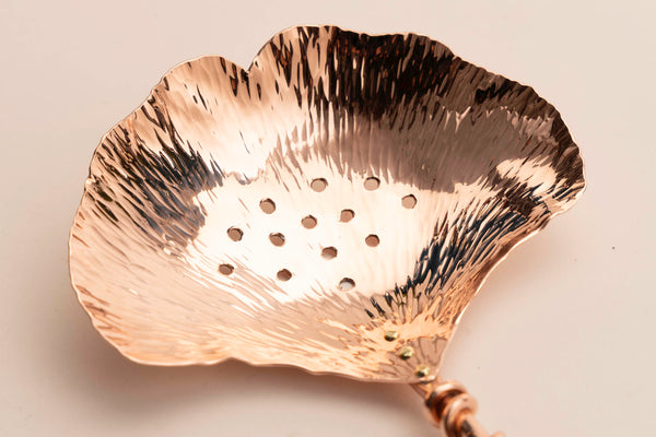 Copper Ginkgo Large Pierced Spoon
