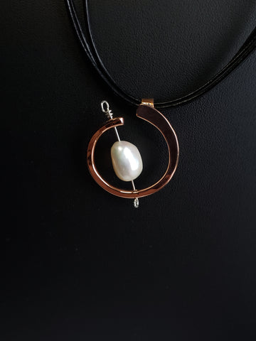 Abstract Pearl Pendant