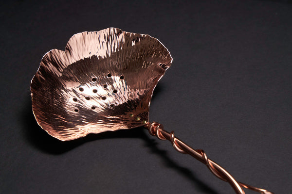 Copper Ginkgo Large Pierced Spoon
