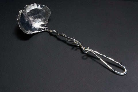 Silver Ginkgo Small Serving Spoon
