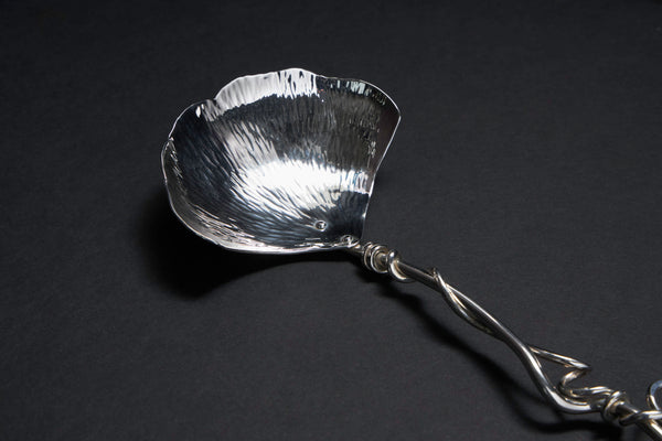 Silver Ginkgo Small Serving Spoon