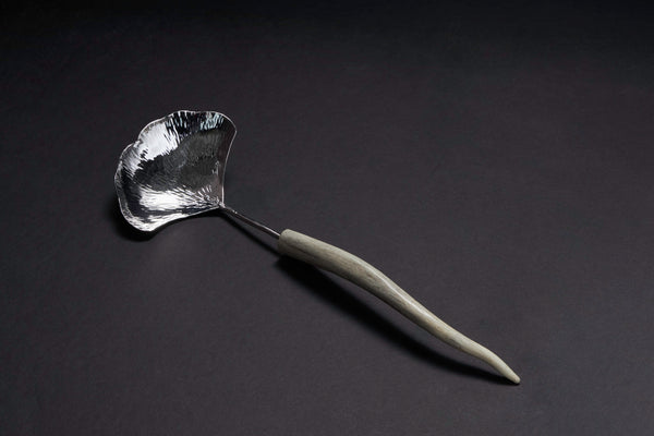 Silver Ginkgo Small Serving Spoon