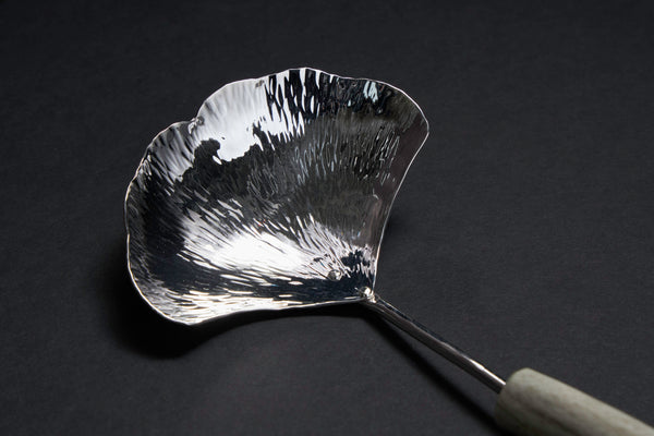Silver Ginkgo Small Serving Spoon