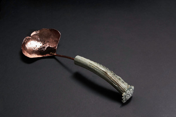 Copper Ginkgo Large Pierced Spoon
