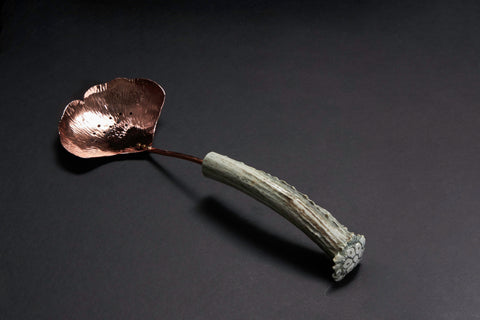 Copper Ginkgo Large Pierced Spoon