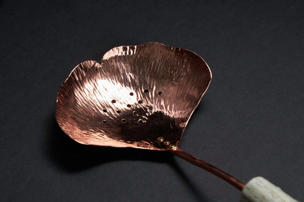 Copper Ginkgo Large Pierced Spoon