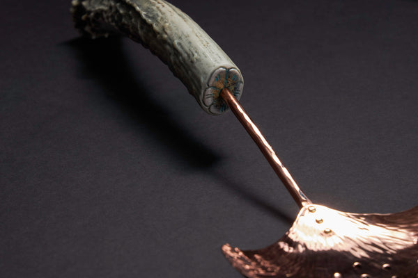 Copper Ginkgo Large Pierced Spoon