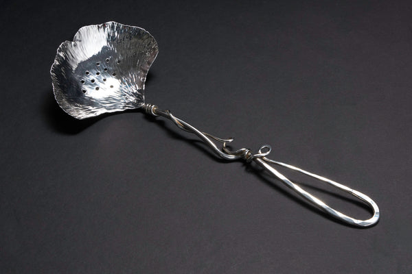 Silver Ginkgo Large Pierced Spoon