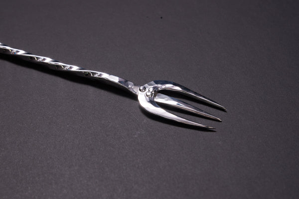 Silver Trident Fork Bar Spoon