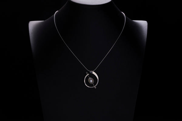 Silver Abstract Pearl Pendant