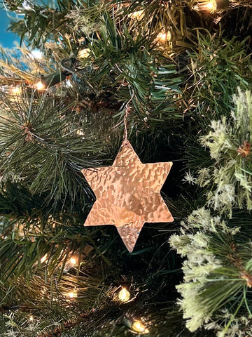 Copper Star of David Silhouette Ornament