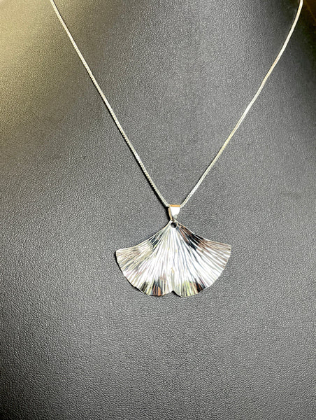 Sterling Silver Ginkgo Pendant