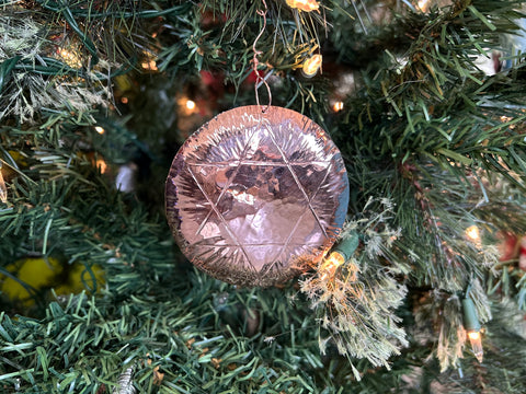 Copper Star of David in Circle Ornament