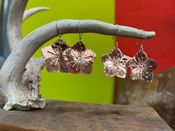 Copper Lenten Rose Earrings