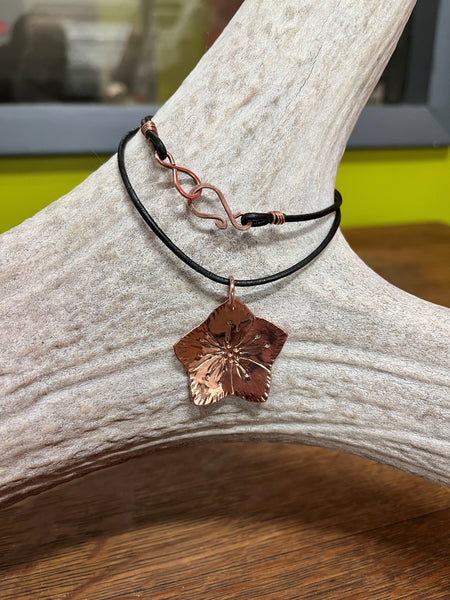 Copper Lenten Rose Necklace