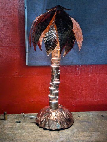Copper Small Palm Tree Lamp