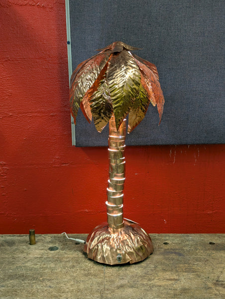 Copper Small Palm Tree Lamp