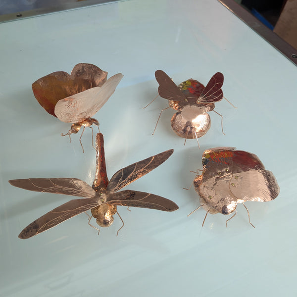 Set of 4 Copper Insects
