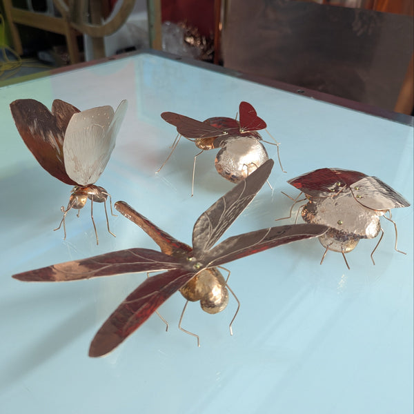 Set of 4 Copper Insects
