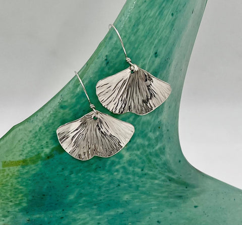 Sterling Silver Ginkgo Leaf Earrings