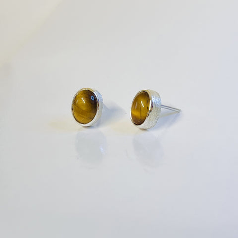 Sterling Silver Summer Earring Collection - Tiger's Eye