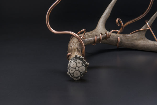 Copper Candlestick with Antler