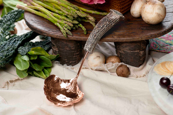 Copper Ginkgo Large Serving Spoon