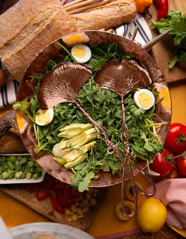 Copper Ginkgo Salad Set