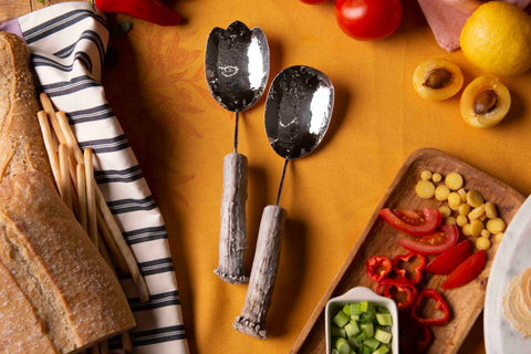Silver Medium Spoon Salad Set