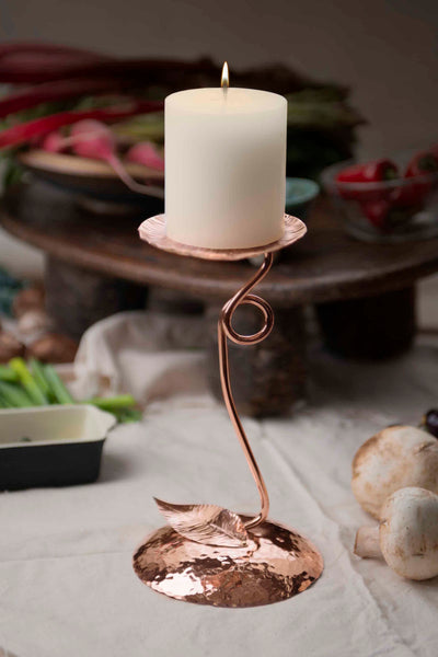 Copper Pillar Candleholder