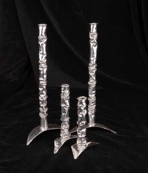 Silver Crunched Candlestick