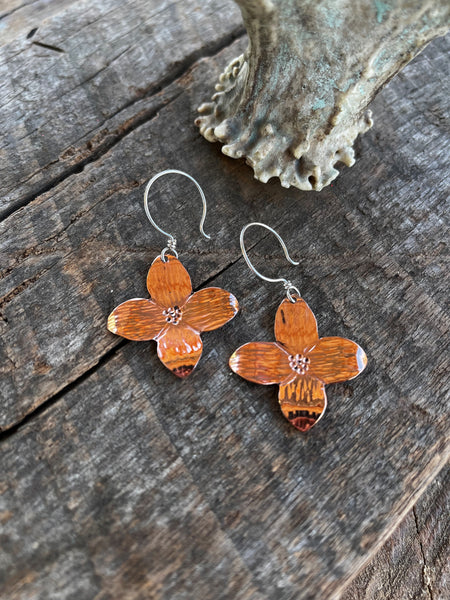 Copper Dogwood Earrings