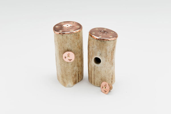 Copper Salt & Pepper Shakers with Antler