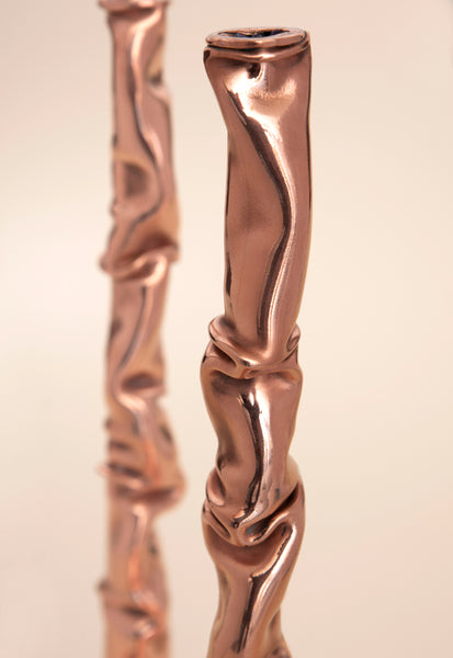 Copper Crunched Candlestick