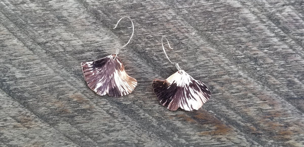 Copper Ginkgo Leaf Earrings